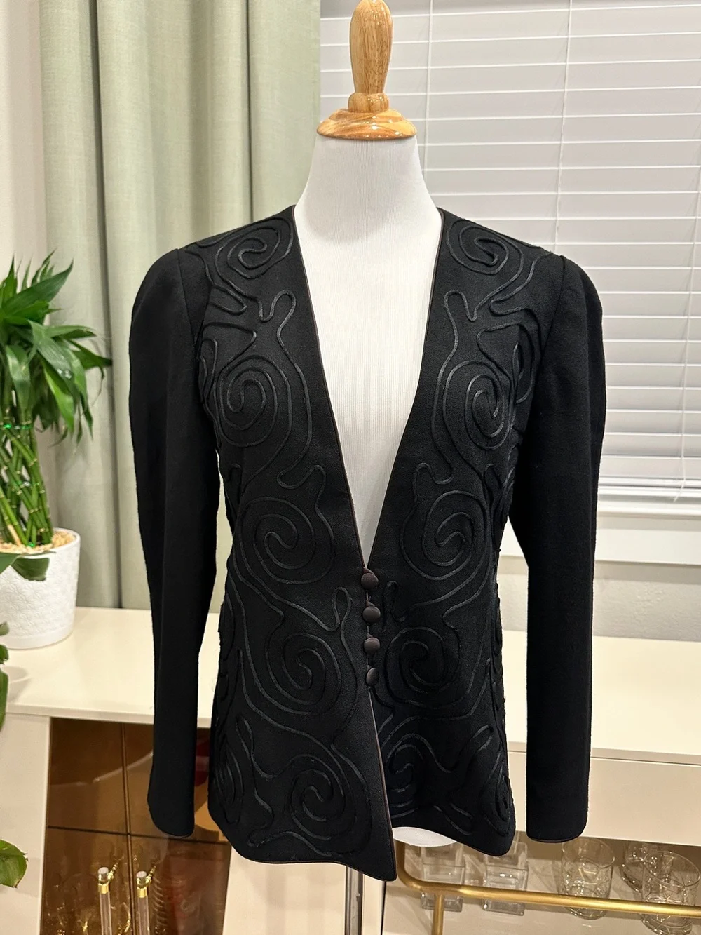 Vintage Christian Dior Evening Wool Jacket/Collarless Blazer